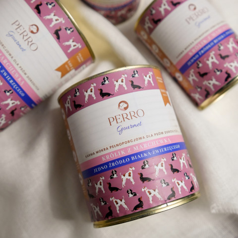 PERRO Gourmet Królik z marchewką - mokra karma dla psa - 12x200g - Galeria zdjęcie 2