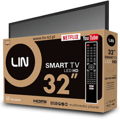 Telewizor TV 32" LIN 32D1700 SMART HD Ready DVB-T2 - Galeria zdjęcie 2