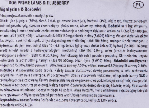 FARMINA N&D Prime Lamb & Blueberry Adult - mokra karma dla psa - 2x285 g + 1 Gratis! - Galeria zdjęcie 8