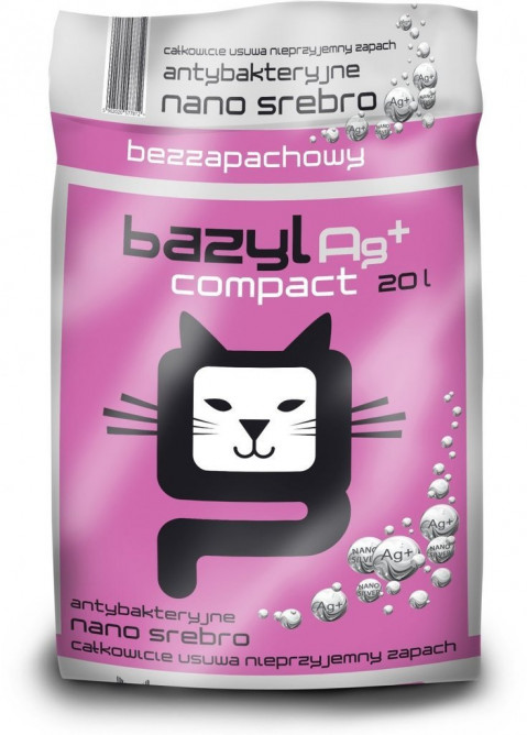 Bazyl Bentonit Super Premium Ag+ Compact - żwirek dla kota 20 l - Galeria zdjęcie 1