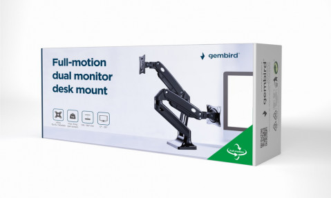 GEMBIRD BIURKOWE RAMIĘ NA 2 MONITORY 17-35,DO 10KG - Galeria zdjęcie 7
