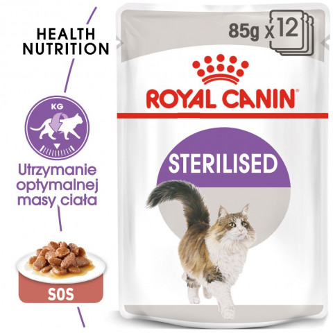 ROYAL CANIN FHN Sterilised w sosie - mokra karma dla kota dorosłego - 12x85g - Galeria zdjęcie 2