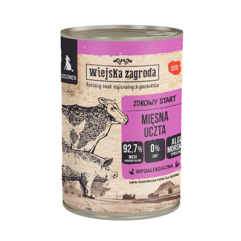 WIEJSKA ZAGRODA Mięsna uczta - mokra karma dla psa - 400g - Galeria zdjęcie 1
