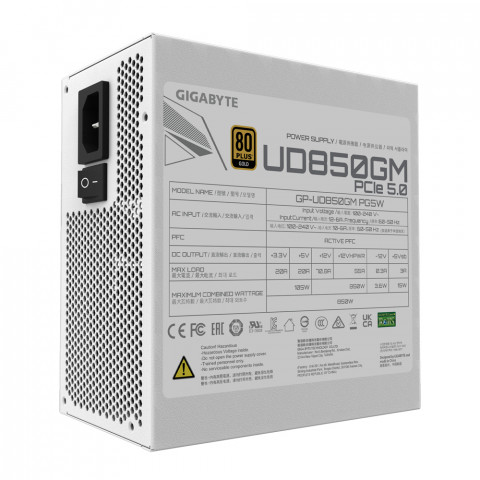 Zasilacz Gigabyte UD850GM PG5W 850W 80+ Gold White - Galeria zdjęcie 2