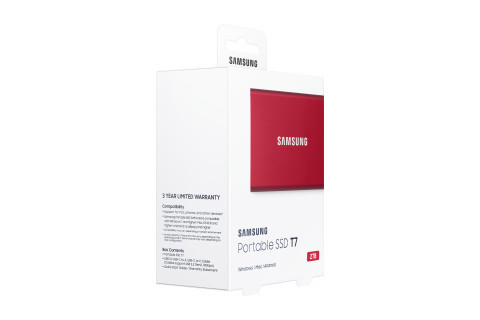 Dysk zewnętrzny SSD Samsung T7 (2TB; USB 3.2; czerwony; MU-PC2T0R/WW) - Galeria zdjęcie 10