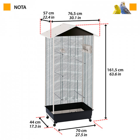 FERPLAST Nota - woliera dla ptaków - 161,5 cm - Galeria zdjęcie 2