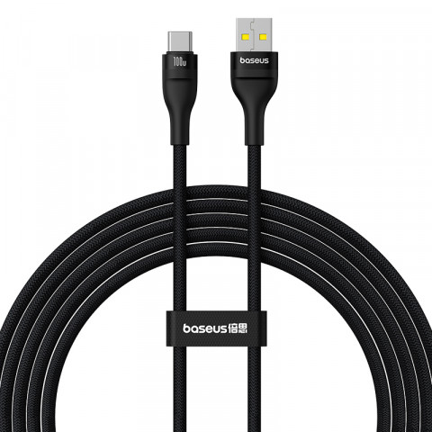 Kabel Baseus Flash 2 USB-USB C 100w 2m (czarny) - Galeria zdjęcie 1