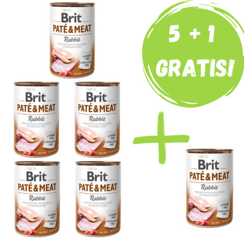 BRIT PATÉ & MEAT z królikiem - mokra karma dla psa - 5x400g + 400g GRATIS! - Galeria zdjęcie 1