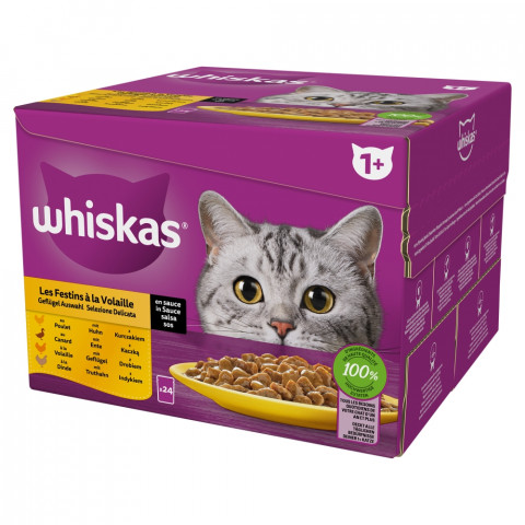 WHISKAS Kurczak kaczka drób indyk w sosie 24x85g - Galeria zdjęcie 1