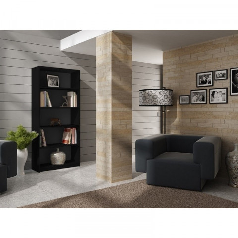 REGAŁ NA KSIĄŻKI 80 CM CZARNY - Galeria zdjęcie 2
