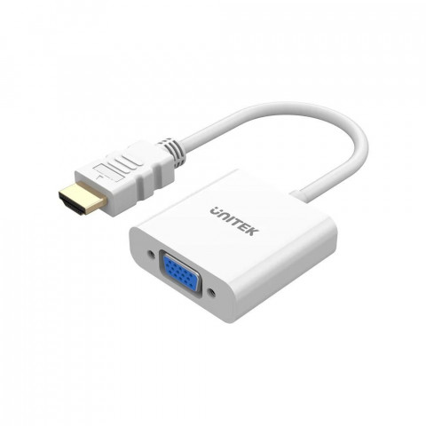 UNITEK ADAPTER HDMI - VGA, FULLHD 60HZ, BIAŁY, M/F - Galeria zdjęcie 1
