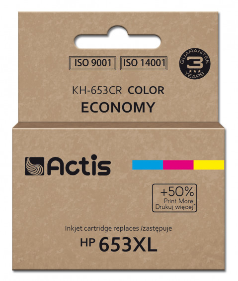 Actis KH-653CR Tusz do drukarki HP, zamiennik HP 653XL 3YM74AE; Premium; 18ml; 300 stron; kolorowy. - Galeria zdjęcie 1