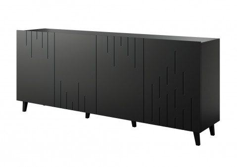 Komoda BARI 200x42x82 czarny mat - Galeria zdjęcie 1