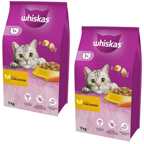 WHISKAS Adult z Kurczakiem - sucha karma dla kota - 14kg (2x7kg) - Galeria zdjęcie 1
