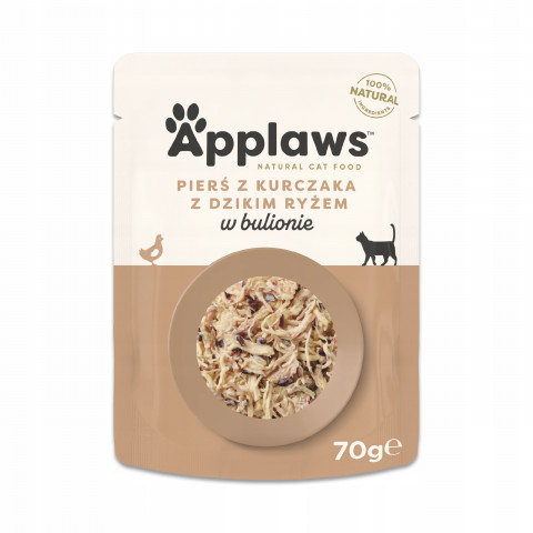 APPLAWS Pierś z kurczaka z dzikim ryżem w bulionie - mokra karma dla kota - 70g - Galeria zdjęcie 1