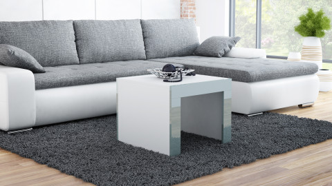 Stolik/ława TESS 60 biały/ szary połysk - Galeria zdjęcie 1