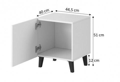 Szafka nocna PAFOS 2szt. 45x40xH.51 biały mat - Galeria zdjęcie 4
