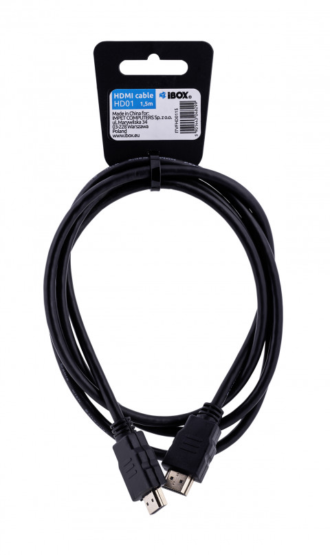 Kabel HDMI I-box FullHD HD01 1,5M 1.4V 13C+1 - Galeria zdjęcie 1