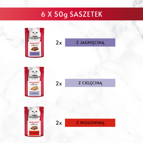 GOURMET Mon Petit Mix Mięsny - mokra karma dla kota - 6 x 50 g - Galeria zdjęcie 3