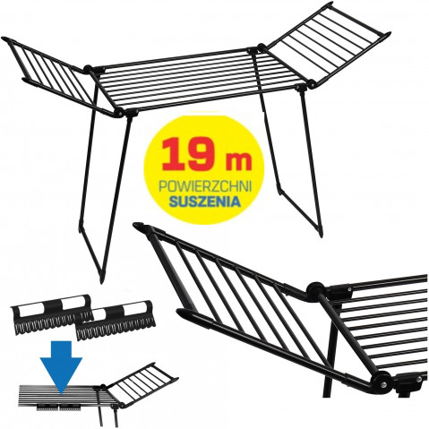 PROMIS SUSZARKA NA PRANIE CZARNA AMALFI SU120 - Galeria zdjęcie 4