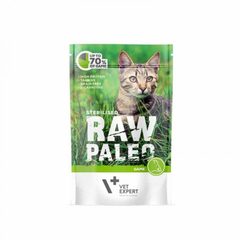 VET EXPERT Raw Paleo Adult Cat Sterilised Dziczyzna - mokra karma dla kota - 100g - Galeria zdjęcie 1