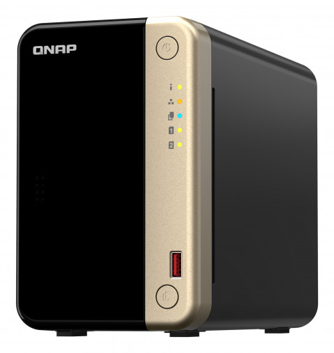 Qnap TS-264-8G, Tower, 2 x 2.5"/3.5" SATA, Intel Celeron N5105/N5095 4C/4T, 8 GB DDR4 onboard not expandable, 2 x 2.5GbE, optional 10GbE, External adapter (PSU) - Galeria zdjęcie 5