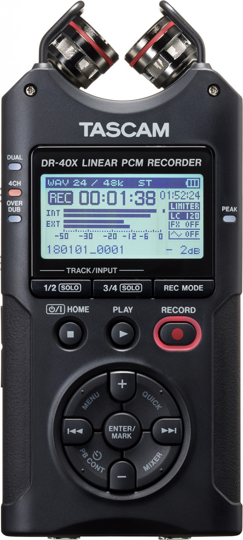 Tascam DR-40X - Przenośny rejestrator cyfrowy z interfejsem USB, zapisujący 2 x stereo, 2 GB karta SD - Galeria zdjęcie 1
