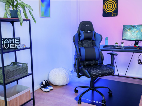 Fotel gamingowy TRUST GXT708B RESTO CHAIR BLUE (24435) - Galeria zdjęcie 3