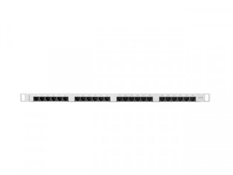 LANBERG PATCH PANEL 24 PORT 0.5U KAT.6 UTP SZARY - Galeria zdjęcie 3