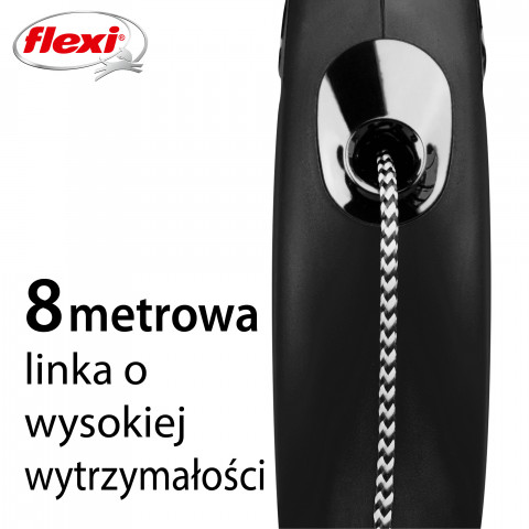 FLEXI New Classic czarna S - automatyczna smycz dla psa - 8m - Galeria zdjęcie 3