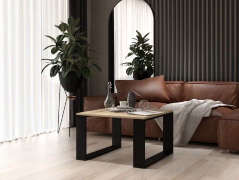 Stolik MODERN MINI 67x67xH40 sonoma/czarny - Galeria zdjęcie 3
