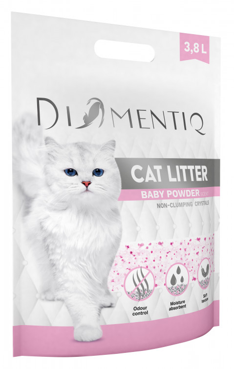 DIAMENTIQ Żwirek Baby Powder Silikonowy, Niezbrylający się dla kota - 3,8 l - Galeria zdjęcie 2