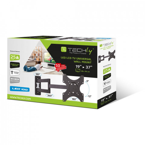 TECHLY UCHWYT ŚCIENNY TV LED/LCD 19-37 CALI 25KG O - Galeria zdjęcie 2