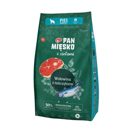 PAN MĘSKO z Ziołami Wołowina z tuńczykiem S - sucha karma dla psa - 9kg - Galeria zdjęcie 1