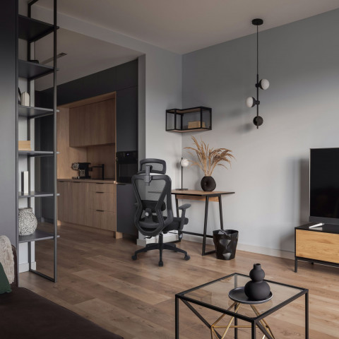Ergonomiczny fotel biurowy ACTIVEJET T5 czarny - Galeria zdjęcie 17