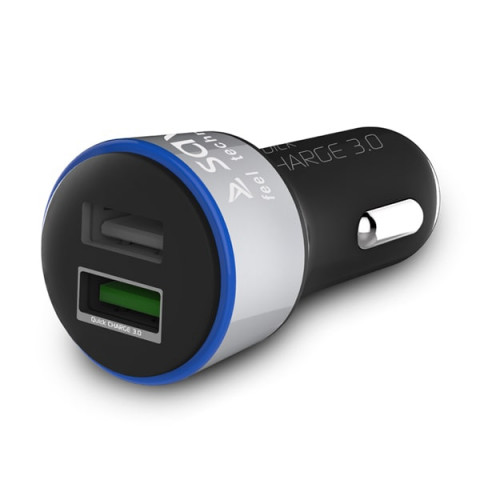 SAVIO ŁADOWARKA SAMOCHODOWA QC 3.0 2XUSB SA-06/B - Galeria zdjęcie 1