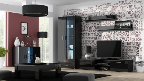 Komoda 120cm SOHO S7 czarny/ czarny połysk - Galeria zdjęcie 3