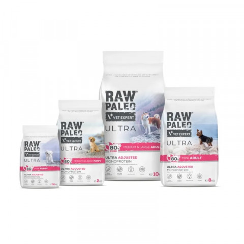 RAW PALEO Ultra Pork Medium & Large Adult - sucha karma dla psa - 10kg - Galeria zdjęcie 3