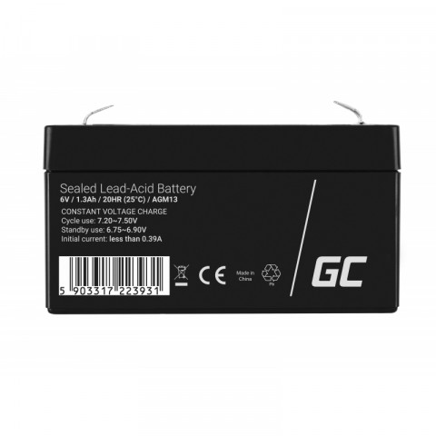 GREEN CELL AKUMULATOR ŻELOWY AGM13 6V 1.3AH - Galeria zdjęcie 2