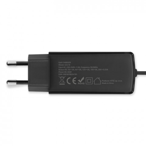 QOLTEC ŁADOWARKA SIECIOWA 65W GAN | 5-20V | 3-3.25 - Galeria zdjęcie 9