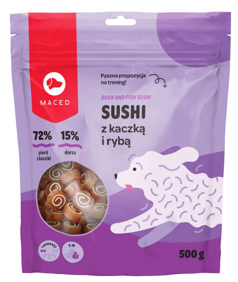 MACED Sushi z kaczką i rybą - przysmak dla psa - 500 g - Galeria zdjęcie 1