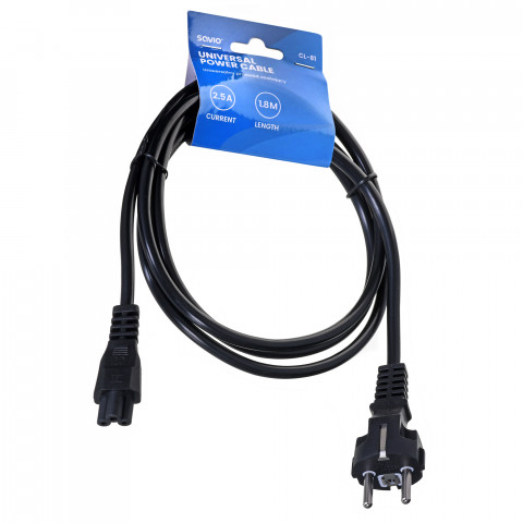 Savio przewód / kabel zasilający do laptopa 1,8m "koniczynka" cl-81 cl-81 - Galeria zdjęcie 2