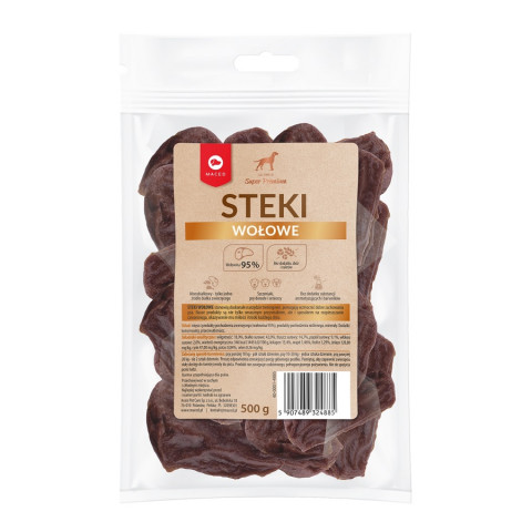 MACED Steki wołowe - przysmak dla psa - 500 g - Galeria zdjęcie 1