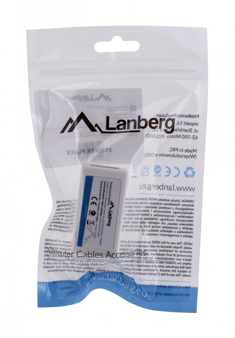 LANBERG ZŁĄCZKA SIECIOWA 2X RJ45 KAT.6 UTP - Galeria zdjęcie 3