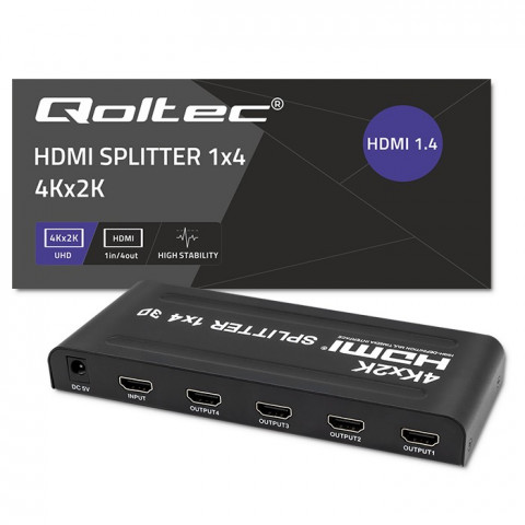 QOLTEC ROZDZIELACZ SPLITTER 4XHDMI 4KX2K | 3.4GB/S - Galeria zdjęcie 6