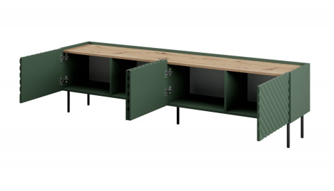 Szafka RTV 4D ONDA 200x40xH54,35 zieleń (stojąca lub wisząca) - Galeria zdjęcie 2