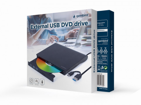 GEMBIRD NAGRYWARKA DVD, CD USB 3.1 SLIM CZARNA - Galeria zdjęcie 2