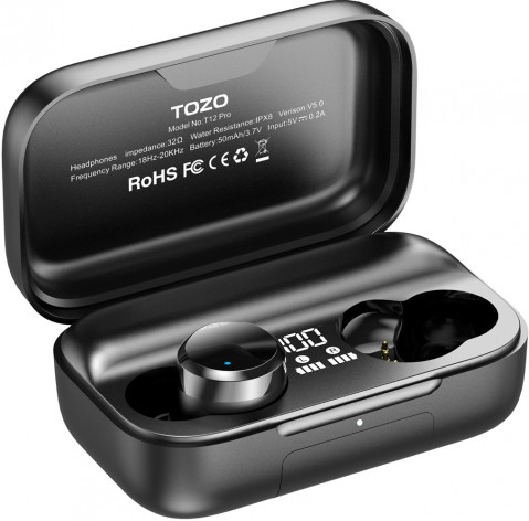 Słuchawki TWS TOZO T12 Pro Black - Galeria zdjęcie 2