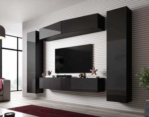 Zestaw meblowy VIGO SLANT 7 czarny/czarny połysk - Galeria zdjęcie 1