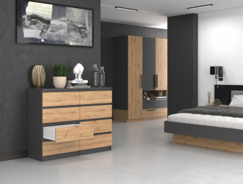 Komoda M8 120x40xH97 antracyt/artisan - Galeria zdjęcie 5